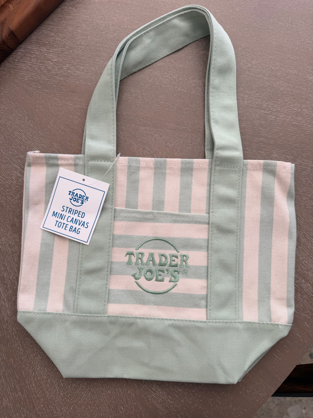 Trader Joe's Striped Mini Canvas Tote Bag